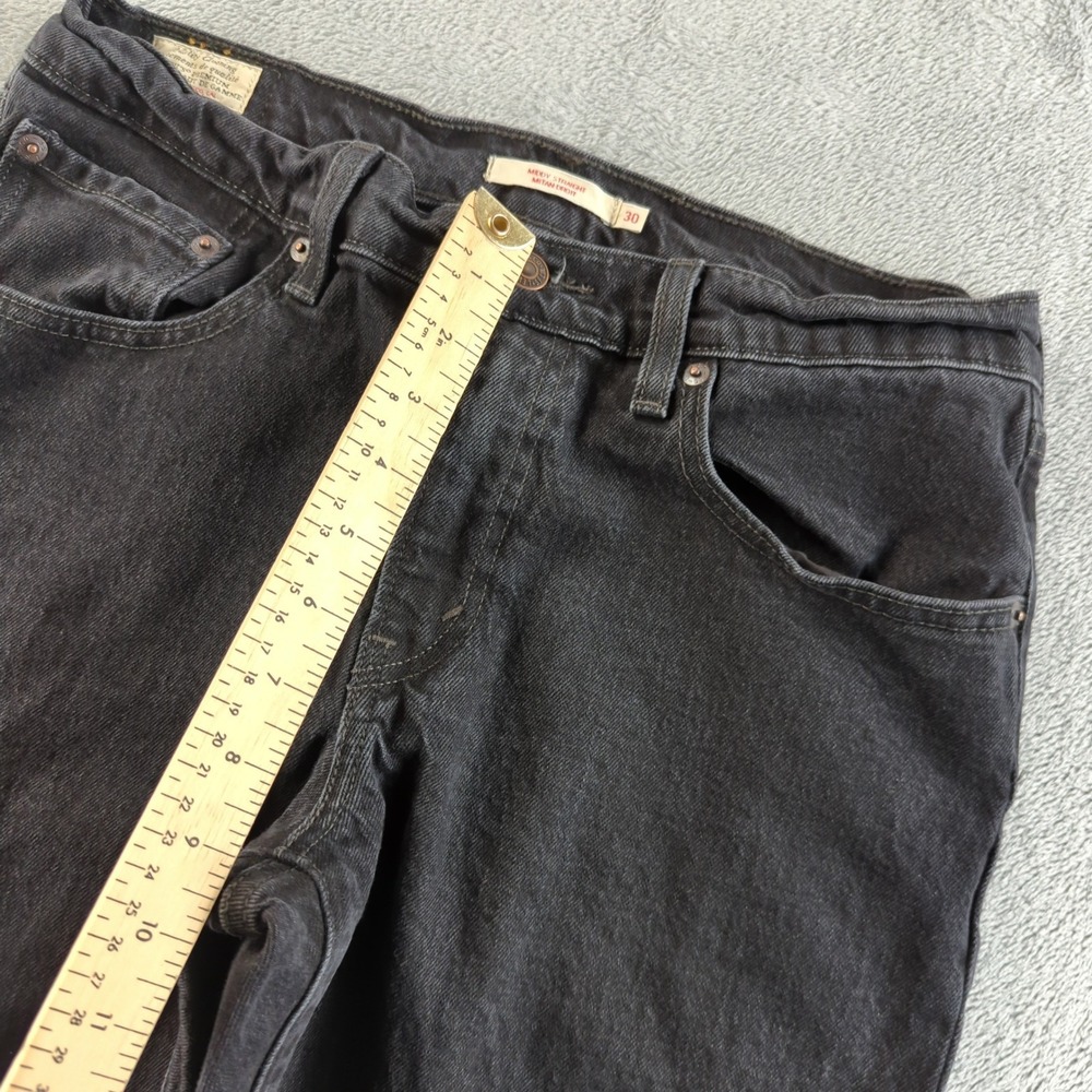 Levis Jeans Womens 30x29 Black Faded Middy‎ Straight High Rise Stretch Denim - Picture 8 of 13